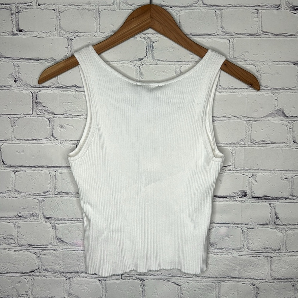 DKNY Ribbed Cropped Tank Top - Picture 6 of 7